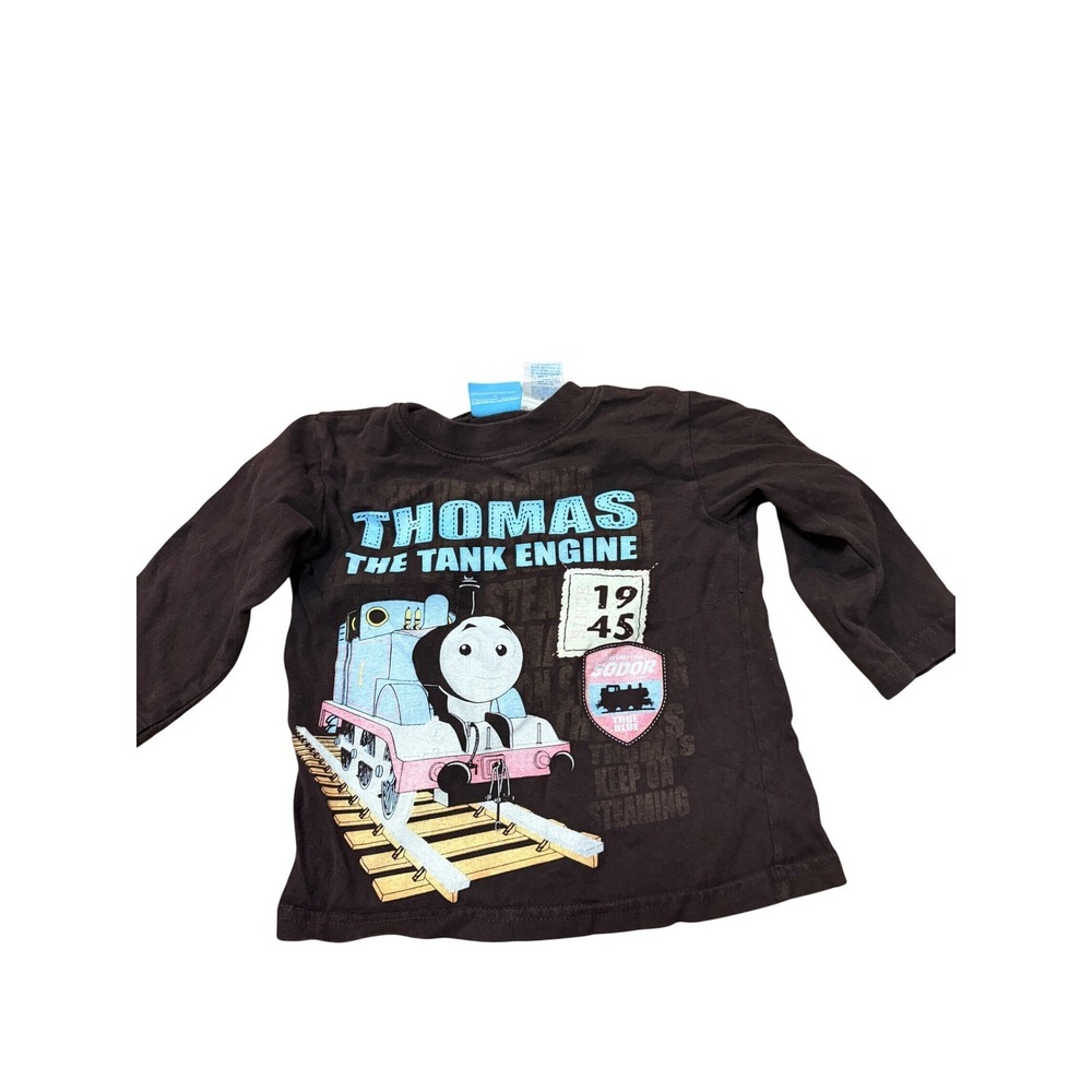 Vintage Y2K Thomas & Friends Thomas the Tank Engine Brown Graphic Long Sleeve 2T